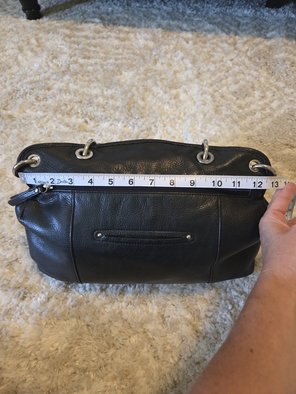 b. makowsky Black Leather Dual-Zip Crossbody Tote - Picture 5 of 16